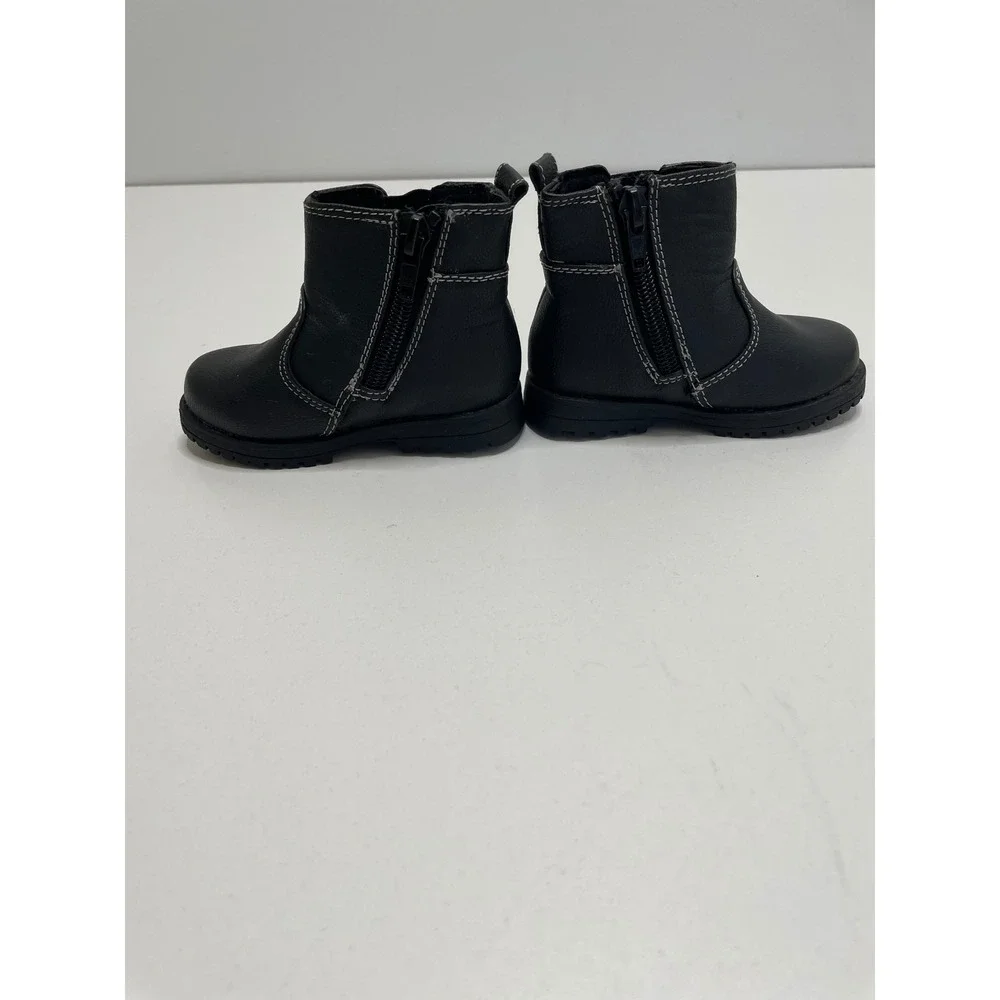 The Children's Place Toddler Boy‎ 4 Black Chelsea Ankle Boots Side Zip Closure